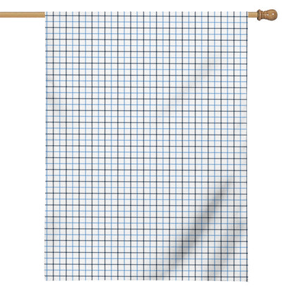 White And Blue Tattersall Pattern Print House Flag