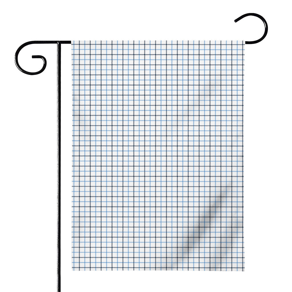 White And Blue Tattersall Pattern Print House Flag