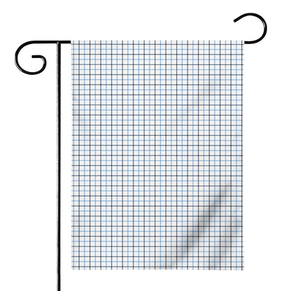 White And Blue Tattersall Pattern Print House Flag