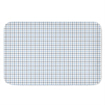 White And Blue Tattersall Pattern Print Indoor Door Mat