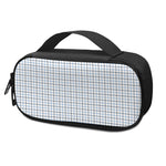 White And Blue Tattersall Pattern Print Insulin Cooler Travel Case