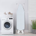 White And Blue Tattersall Pattern Print Ironing Board Cover