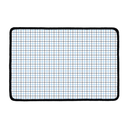 White And Blue Tattersall Pattern Print Kitchen Mat