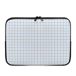 White And Blue Tattersall Pattern Print Laptop Sleeve