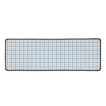 White And Blue Tattersall Pattern Print Long Kitchen Mat