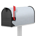 White And Blue Tattersall Pattern Print Mailbox Cover