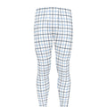 White And Blue Tattersall Pattern Print Men's Leggings