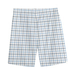 White And Blue Tattersall Pattern Print Men's Sports Shorts