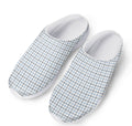 White And Blue Tattersall Pattern Print Mesh Casual Shoes