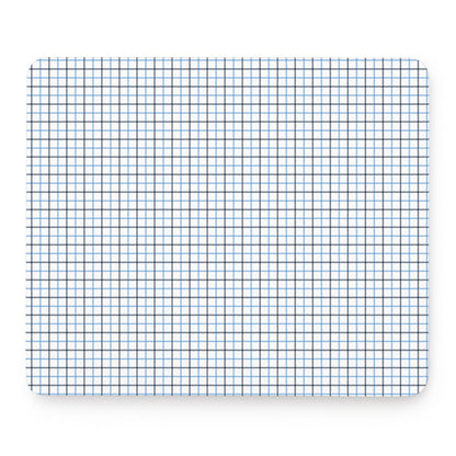 White And Blue Tattersall Pattern Print Mouse Pad