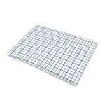 White And Blue Tattersall Pattern Print Pet Cooling Mat Cover