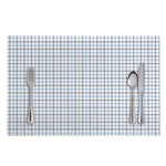 White And Blue Tattersall Pattern Print Placemat