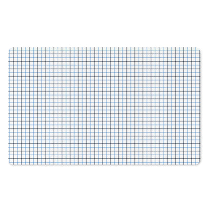 White And Blue Tattersall Pattern Print Polyester Doormat