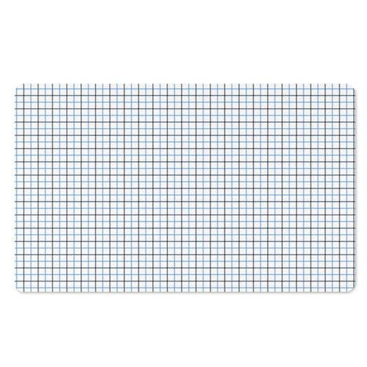 White And Blue Tattersall Pattern Print Polyester Doormat
