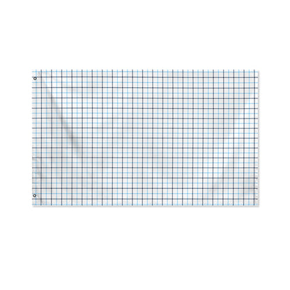 White And Blue Tattersall Pattern Print Polyester Flag