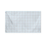 White And Blue Tattersall Pattern Print Polyester Flag