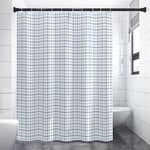 White And Blue Tattersall Pattern Print Premium Shower Curtain