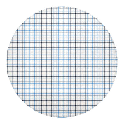 White And Blue Tattersall Pattern Print Round Blanket