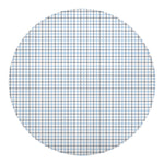 White And Blue Tattersall Pattern Print Round Blanket