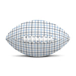 White And Blue Tattersall Pattern Print Rugby Ball