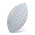 White And Blue Tattersall Pattern Print Rugby Ball