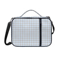 White And Blue Tattersall Pattern Print Shoulder Strap Bible Bag