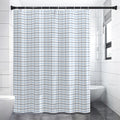 White And Blue Tattersall Pattern Print Shower Curtain