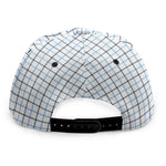 White And Blue Tattersall Pattern Print Snapback Cap