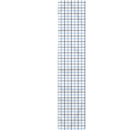 White And Blue Tattersall Pattern Print Table Runner