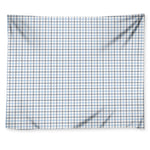 White And Blue Tattersall Pattern Print Tapestry
