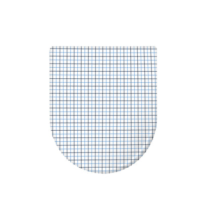 White And Blue Tattersall Pattern Print Toilet Lid Cover