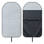 White And Blue Tattersall Pattern Print Waterproof Car Seat Cover