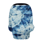 White And Blue Tie Dye Print Baby Seat Cover