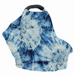 White And Blue Tie Dye Print Baby Seat Cover