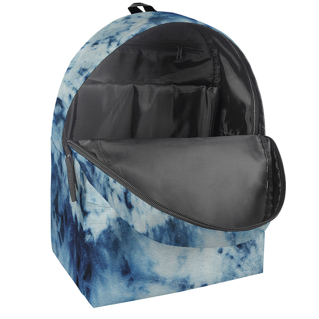 White And Blue Tie Dye Print Backpack