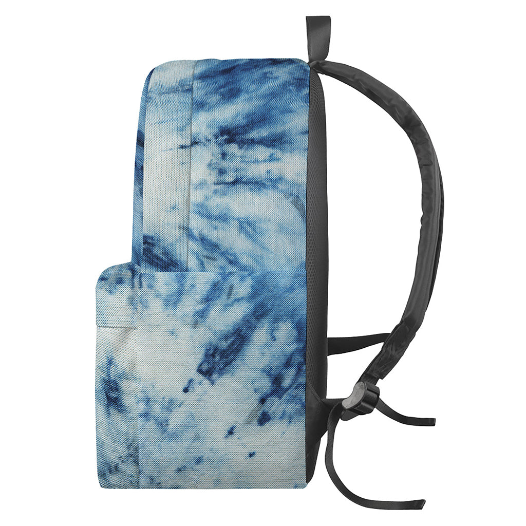 White And Blue Tie Dye Print Backpack