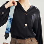 White And Blue Tie Dye Print Bag Strap