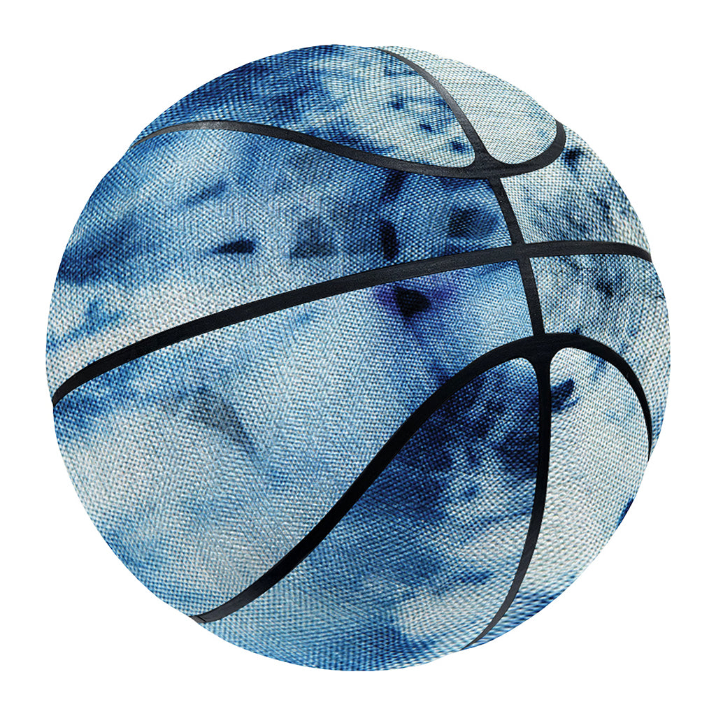 White And Blue Tie Dye Print Basketball