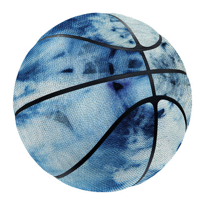 White And Blue Tie Dye Print Basketball