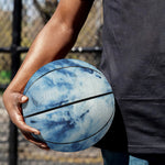 White And Blue Tie Dye Print Basketball