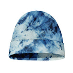 White And Blue Tie Dye Print Beanie