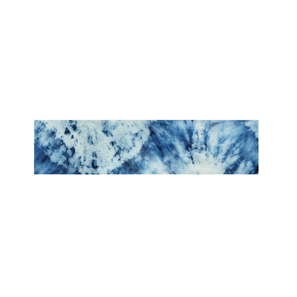 White And Blue Tie Dye Print Bed Runner