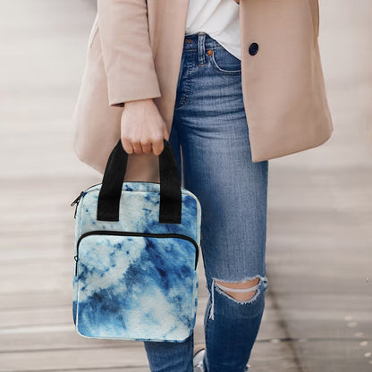 White And Blue Tie Dye Print Bible Tote Bag