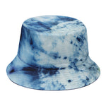 White And Blue Tie Dye Print Bucket Hat