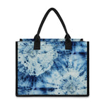 White And Blue Tie Dye Print Canvas Tote Bag