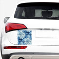 White And Blue Tie Dye Print Car Sticker