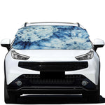 White And Blue Tie Dye Print Car Windshield Snow Cover