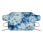 White And Blue Tie Dye Print Car Windshield Snow Cover
