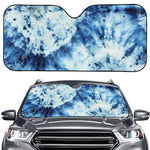 White And Blue Tie Dye Print Car Windshield Sun Shade