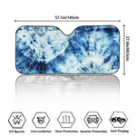 White And Blue Tie Dye Print Car Windshield Sun Shade